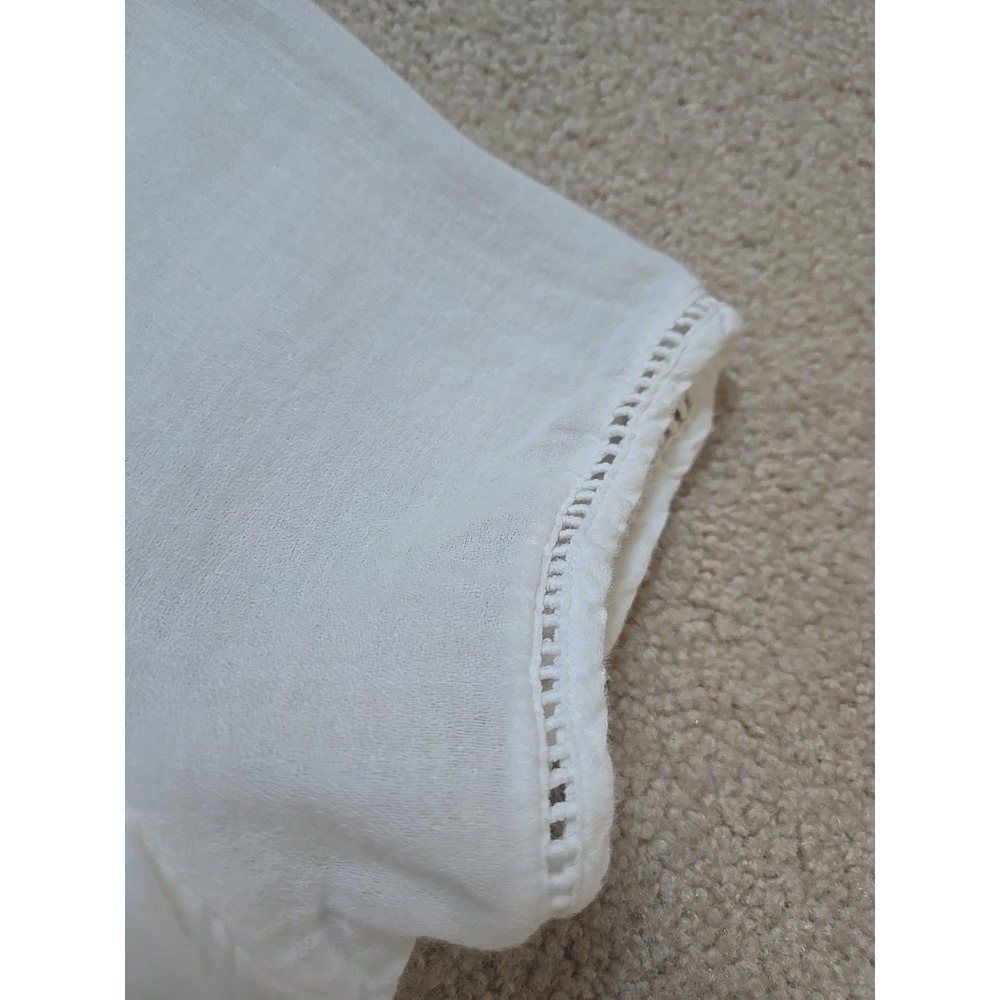 Old Navy Dress M White short Sleeve Midi Embroidered Lightweight cottage‎ Eyelet - Picture 6 of 12